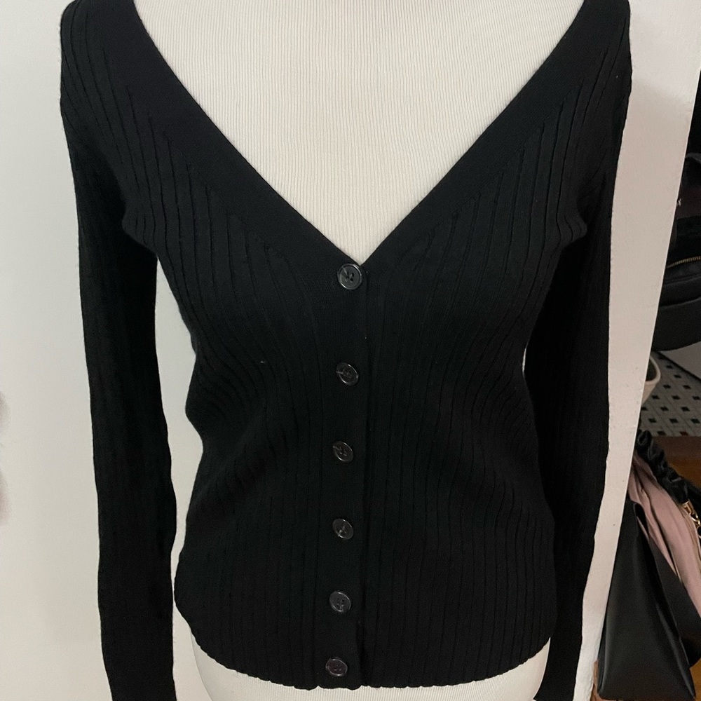 Black buttoned sweater